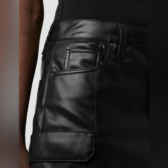Hudson NWT Cargo Viper Faux Leather Mini Skirt in Black - Picture 3 of 10